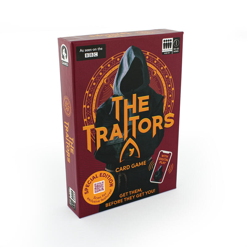 Angled The Traitors box with white background