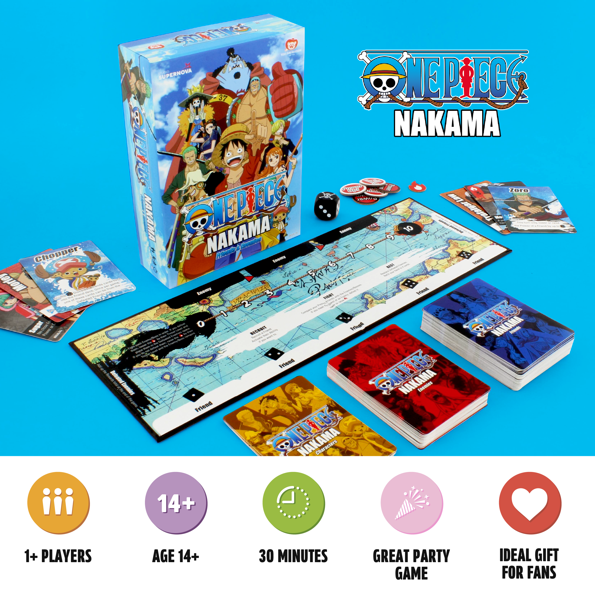 One Piece Nakama: Friends and Enemies Board Game – Ginger Fox One Piece Nakama: Friends and Enemies Board Game – Ginger Fox