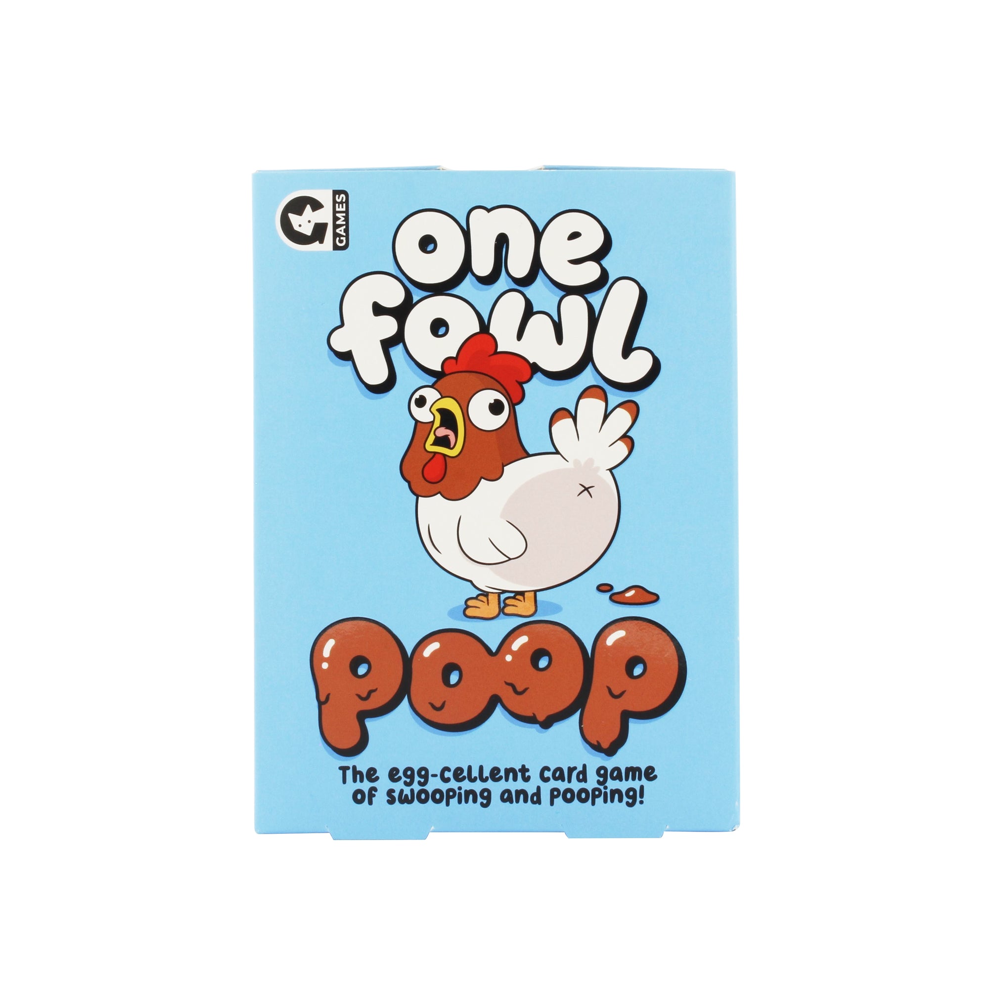 One fowl poop family card game box front