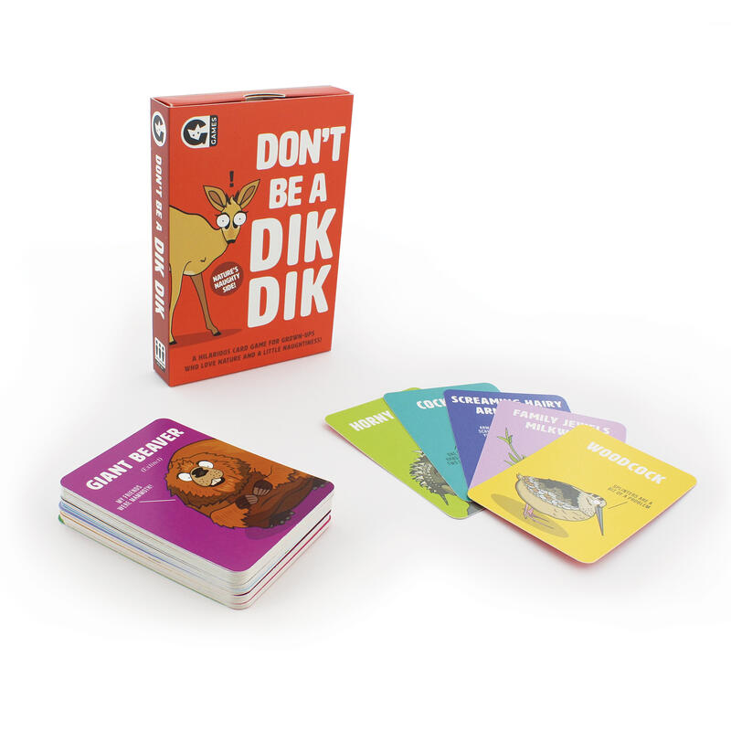 Dont be a dik dik card game with contents in front of the box