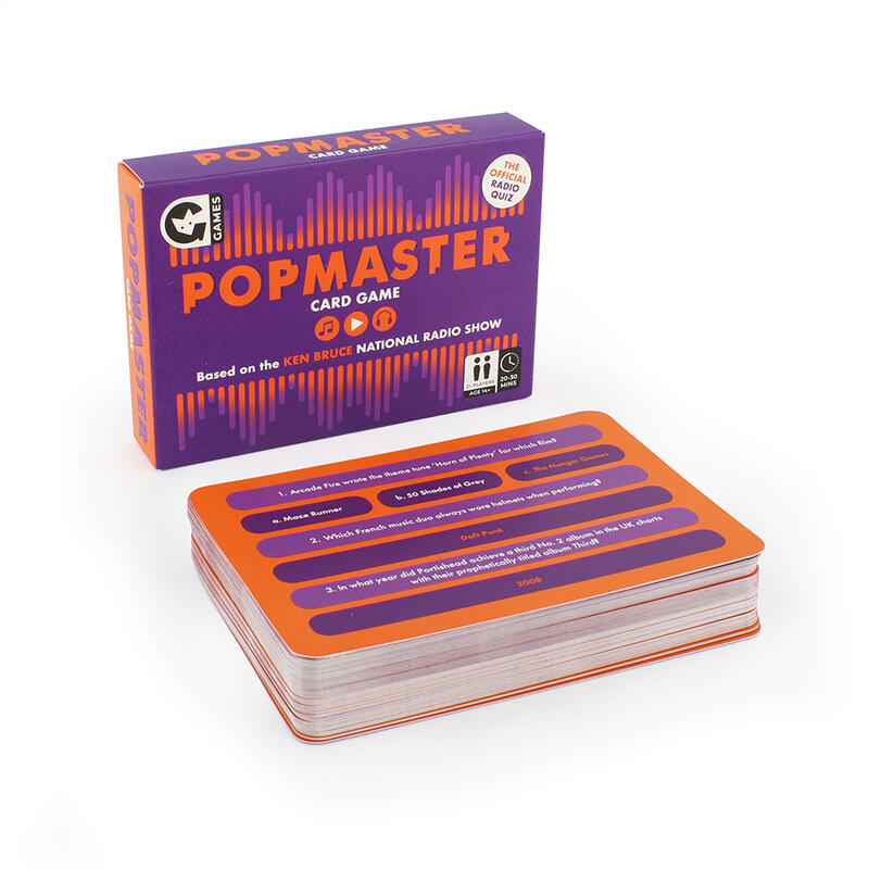 Ginger Fox Popmaster Card Game Box and Content Angled Front View