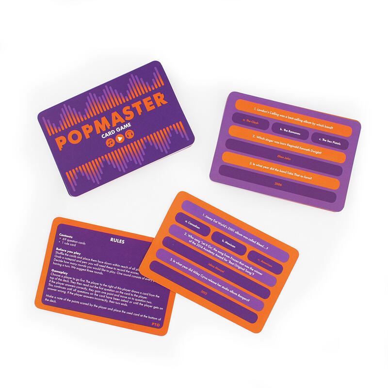 Ginger Fox Popmaster Card Game Content Zoomed in View