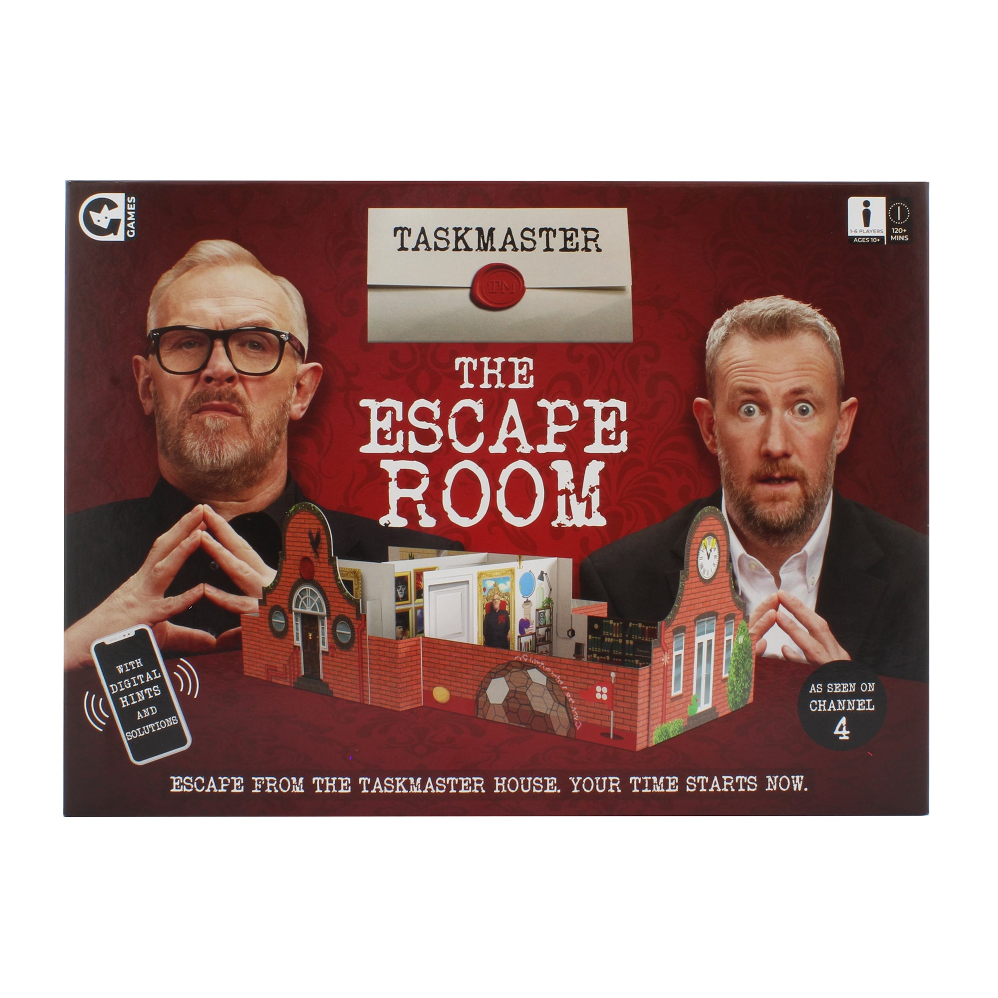 Taskmaster escape room board game box front